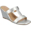 Journee Collection Clodie Wedge Heel Sandal In Silver