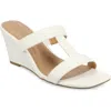 Journee Collection Clodie Wedge Heel Sandal In White Clodie