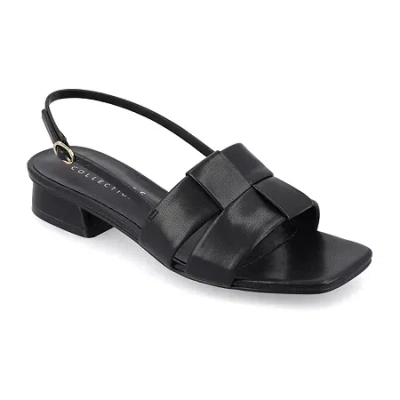 Journee Collection Cloudsteppers Womens Tabatha Flat Sandals In Black