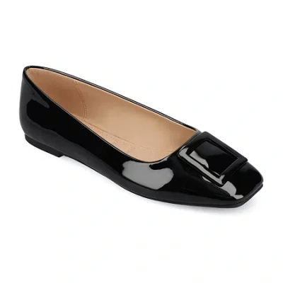 Journee Collection Cloudsteppers Zimia Womens Square Closed Toe Ballet Flats In Black