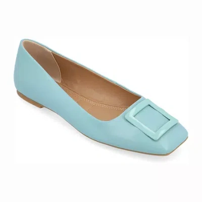 Journee Collection Cloudsteppers Zimia Womens Square Closed Toe Ballet Flats In Blue