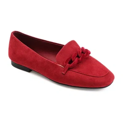 Journee Collection Cordell-wd Womens Moc Closed Toe Loafers-wide Width In Red