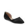 Journee Collection Cortni D'orsay Flats Women's Black Vegan Leather Gal1208 In Black
