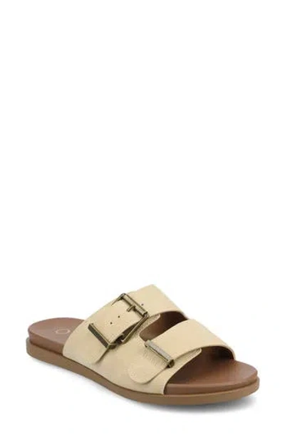Journee Collection Cosette Buckle Slide Sandal In Beige