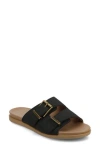 Journee Collection Cosette Buckle Slide Sandal In Black Cosette