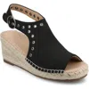 Journee Collection Crisie Espadrille Wedge Sandal In Black Crisie