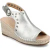 Journee Collection Crisie Espadrille Wedge Sandal In Silver