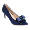 Journee Collection Crystol Womens Pointed Closed Toe Stiletto Heel Pumps In Blue