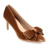Journee Collection Crystol Womens Pointed Closed Toe Stiletto Heel Pumps In Brown