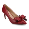 Journee Collection Crystol Womens Pointed Closed Toe Stiletto Heel Pumps In Red
