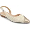 Journee Collection Daphnne Cap Toe Slingback Flat In Champagne