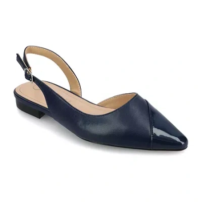 Journee Collection Daphnne Womens Pointed Closed Toe Ballet Flats In Blue