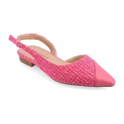 Journee Collection Daphnne Womens Pointed Closed Toe Ballet Flats In Animal Print