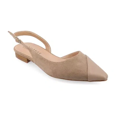 Journee Collection Daphnne Womens Pointed Closed Toe Ballet Flats In Neutral