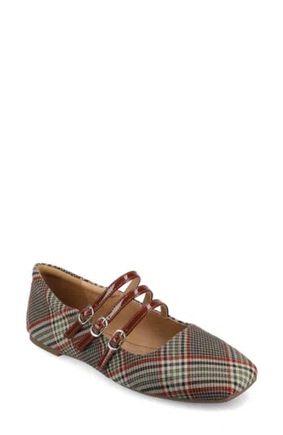 Journee Collection Darlin Multi Strap Mary Jane Flat In Brown