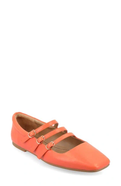 Journee Collection Darlin Multi Strap Mary Jane Flat In Orange