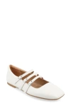 Journee Collection Darlin Multi Strap Mary Jane Flat In White