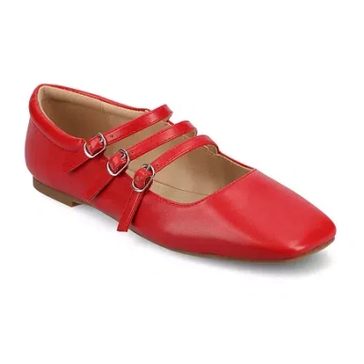 Journee Collection Darlin Womens Square Mary Jane Shoes In Red