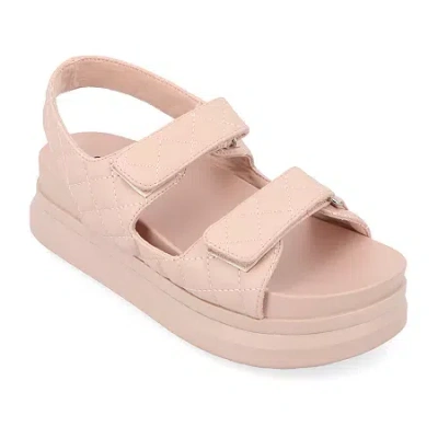 Journee Collection Debby Womens Adjustable Strap Footbed Sandals In Pink