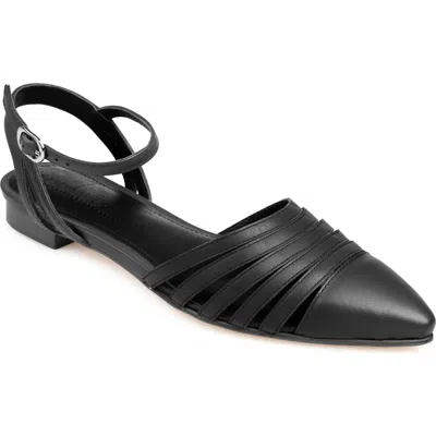 Journee Collection Dexie Strappy Pointed Toe Flat In Black