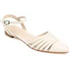 Journee Collection Dexie Strappy Pointed Toe Flat In Off White