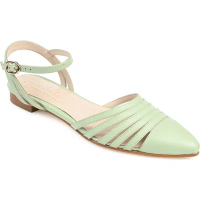 Journee Collection Dexie Strappy Pointed Toe Flat In Sage