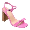 Journee Collection Dianne Womens Round Open Toe Stacked Heel Pumps In Pink