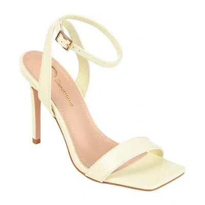 Journee Collection Dorian Womens Round Open Toe Stiletto Heel Pumps In White