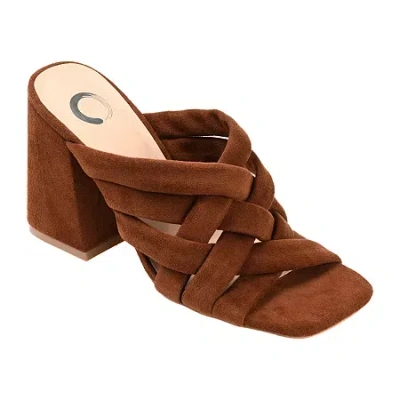 JOURNEE COLLECTION DORISA WOMENS ROUND OPEN TOE BLOCK HEEL PUMPS