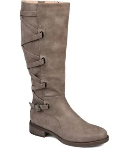 Journee Collection Draft  Womens Carly Regular Wide Calf Extra Wide Calf Boots In Brown