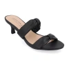 Journee Collection Dyllan Womens Round Open Toe Kitten Heel Pumps In Black