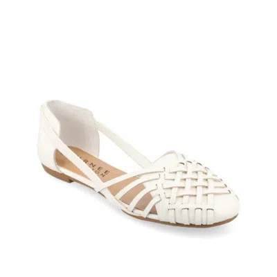 Journee Collection Journee Women's Ekko Medium And Wide Width Flat Sandals In White