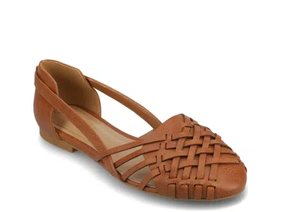 Journee Collection Ekko Huarache Sandal In Brown