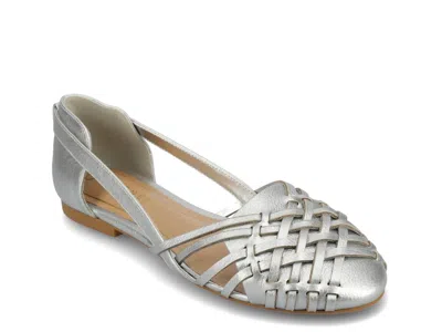 Journee Collection Ekko Huarache Sandal In Silver