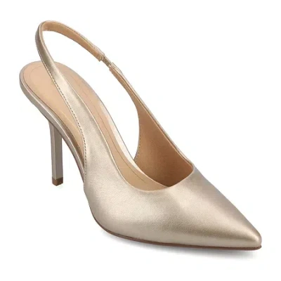 Journee Collection Elenney Womens Pointed Closed Toe Stiletto Heel Pumps In Sand