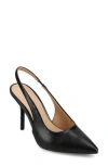 Journee Collection Elenny Slingback Stiletto Pump In Black Pu