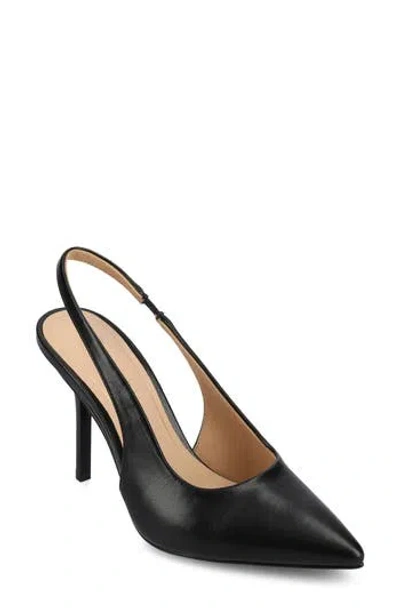 Journee Collection Elenny Slingback Stiletto Pump In Black Pu