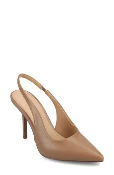 Journee Collection Elenny Slingback Stiletto Pump In Tan Pu