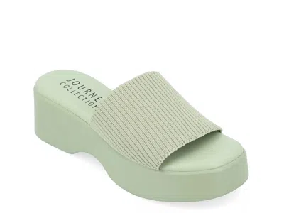 Journee Collection Emani Platform Sandal In Green