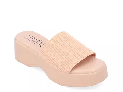 Journee Collection Emani Platform Sandal In Pink