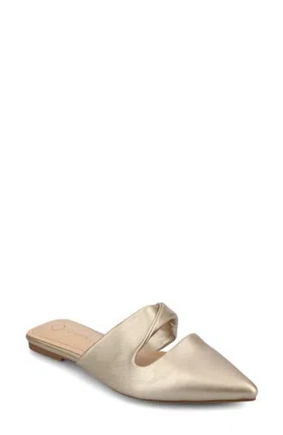 Journee Collection Enniss Flat Mule In Champagne