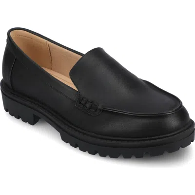 Journee Collection Ericka Lug Sole Platform Loafer In Black