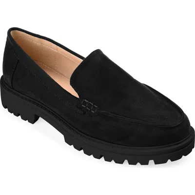 Journee Collection Ericka Lug Sole Platform Loafer In Black