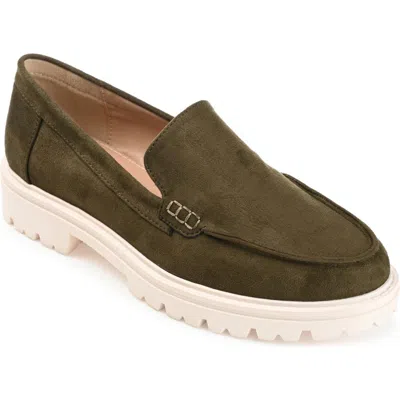 Journee Collection Ericka Lug Sole Platform Loafer In Olive