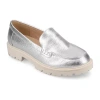 Journee Collection Erika Womens Moc Closed Toe Loafers In Silver