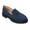 Journee Collection Erika Womens Pointed Loafers In Blue