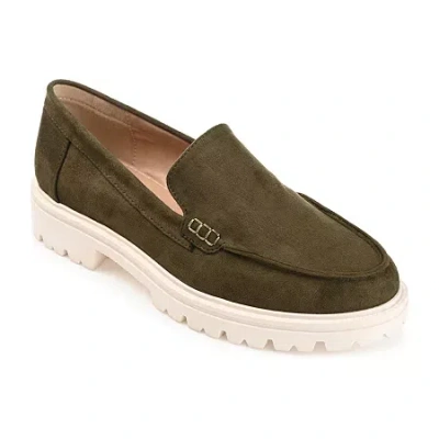 Journee Collection Erika Womens Pointed Loafers In Green