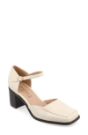 Journee Collection Evangeline Block Heel Pump In Beige