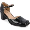 Journee Collection Evangeline Block Heel Pump In Patent/black