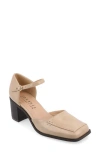 Journee Collection Evangeline Block Heel Pump In Tan